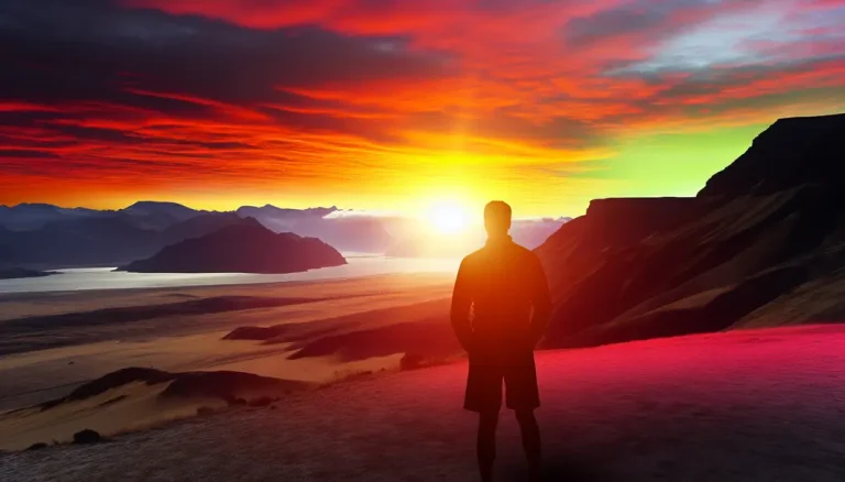 A person gazing at a sunrise over mountains, symbolizing embracing one's purpose.