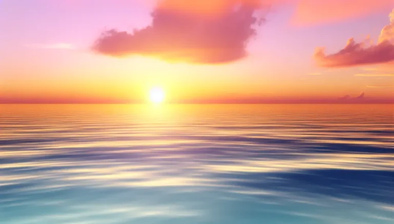 Serene sunrise over a calm sea, symbolizing hope and new beginnings.